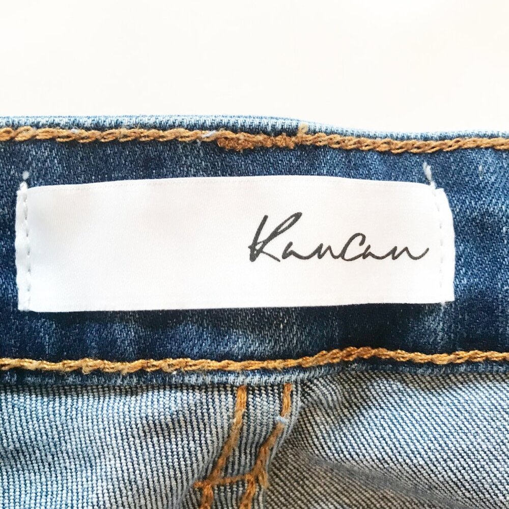 KANCAN Jeans Womens 26 High Rise Button Fly Light Wash Distressed Ankle Blue - Picture 5 of 9